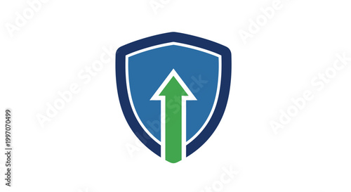 Free Download Shield Icon with Upward Arrow Symbolizing Progress and Growth in Business - GFXLoad