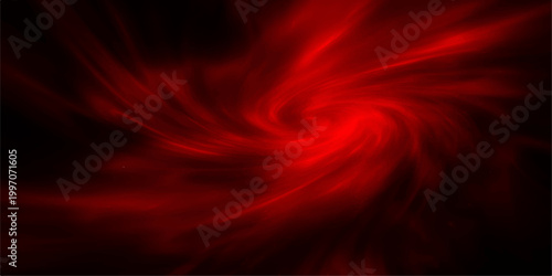 An abstract fractal backdrop of flowing red silk and orange fire waves creates a motion design of satin curves and light energy lines