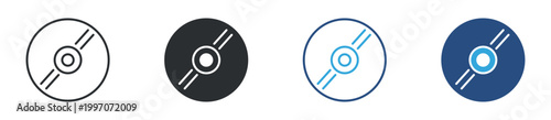 Compact disc icon set. Digital media symbol. CD and storage icons, vector illustration.