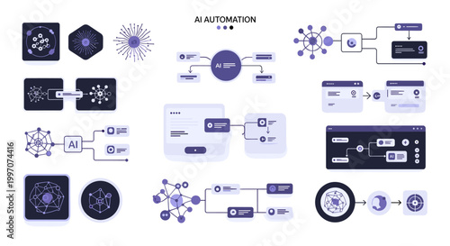 Modern digital illustration depicting an AI neural network. Great for illustrating technological advancements, data analysis, and the future of innova
