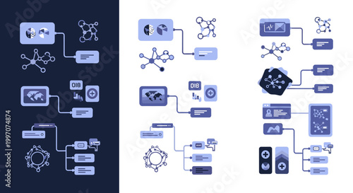 A modern illustration depicting data transformation and improvement, conveying a sense of progress, development and strategic refinement for tech and 