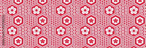 Seamless vector pattern with red hearts and circles in a vintage geometric style for floral textile prints and elegant wallpaper decoration