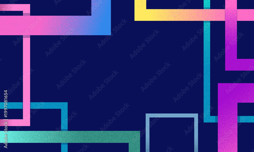 Fototapeta premium Abstract Geometric Shapes with Gradient Colors on Dark Blue Background.
