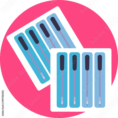 A stylized needle crossing or hovering over a circular pressure point, emphasizing precision and energy flow in acupuncture.