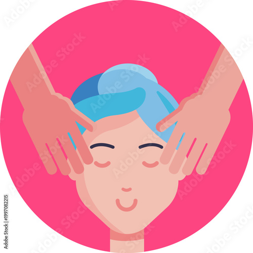 A pair of hands pressing on a person’s back or shoulders, representing therapeutic touch and relaxation.