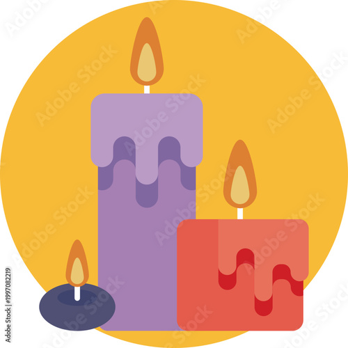 A candle icon representing relaxation, meditation, and holistic healing practices such as aromatherapy or energy cleansing.