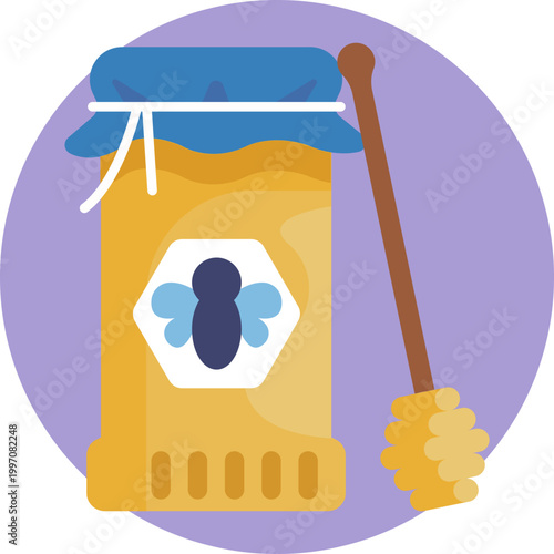 A stylized drop of honey, thick and smooth, representing purity, nourishment, and the natural therapeutic properties of honey in alternative remedies.