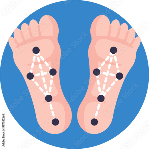 A simple icon of hands pressing or massaging a foot, symbolizing therapeutic touch and targeted pressure techniques.