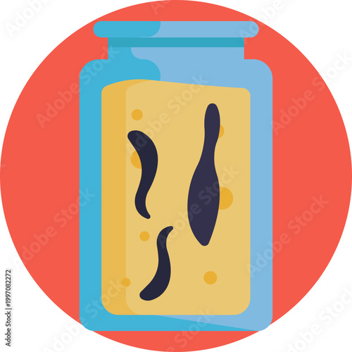 An illustration of a leech with soft, organic shapes, emphasizing traditional healing practices and holistic therapy.