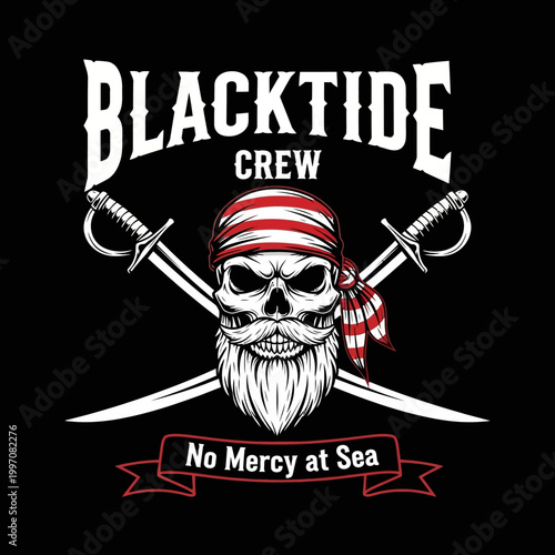 Εκτύπωση καμβά Pirate Skull with Swords and Bandana.