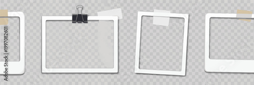 Empty Photo Frames with Binder Clip and Tape Keywords: photo frame, empty frame, polaroid frame