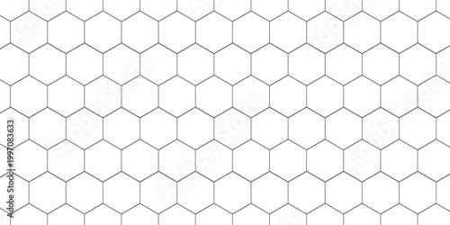 Fishing or soccer net. Repeated hexagon pattern. Black wired mesh texture isolated on white background. Metallic or fabric fence, cage or lattice structure. Vector graphic Illustration.
