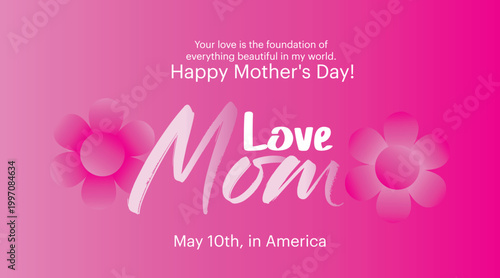 Elegant Mother's Day social media post featuring stylish brush typography and floral elements.