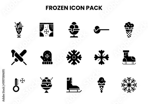 Frozen Glyph SVG Icons Pack