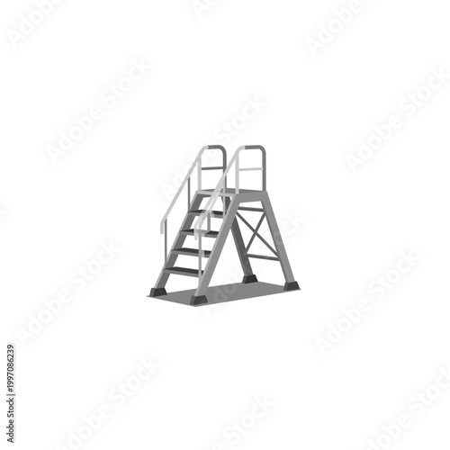 Aluminum industrial work platform ladder for warehouse and factory use
