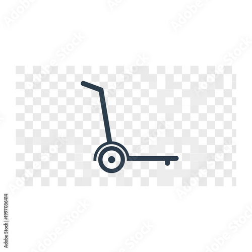 Minimalist hand truck icon for logistics and warehouse material handling