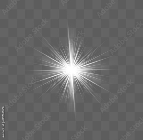 Magical star shine vector festive bright glow effect with energy beams and abstract space background for illustration design and holiday celebration concept