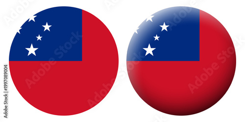 Vector illustration of Samoa flag set on transparent background