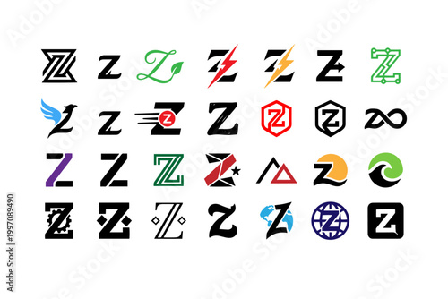 Text Logo Design with Letter Z- Icon Sheet