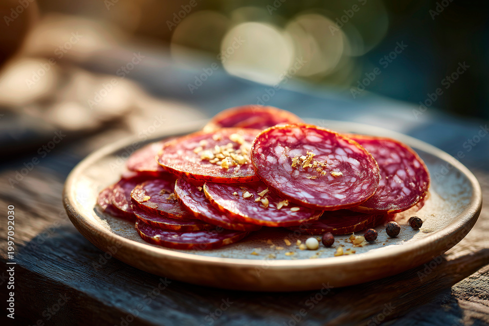 Obraz premium Italian salami, sliced