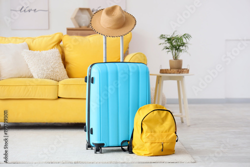 Summer hat with suitcase an...