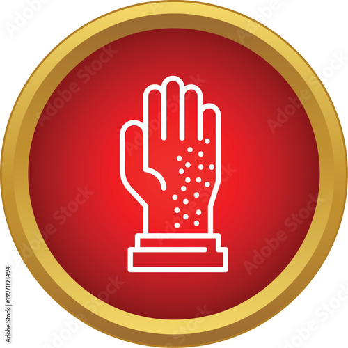 Human hand showing symptoms of a skin rash, allergy, or dermatological disease