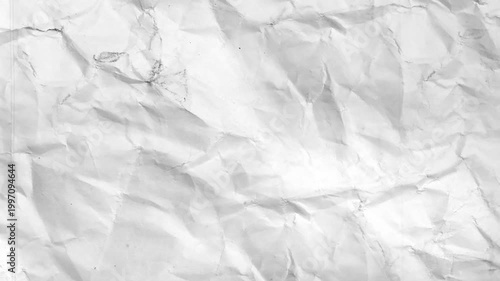 crumpled white paper texture animation loop seamless stop motion crinkled with film grain overlay background 4k video