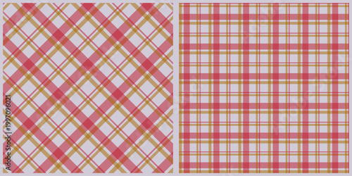 Plaid pattern designs with red, yellow, and white colors