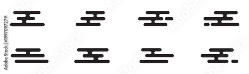 Set of traditional Asian-style clouds