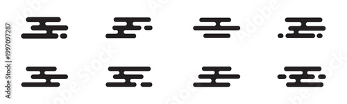 Set of traditional Asian-style clouds