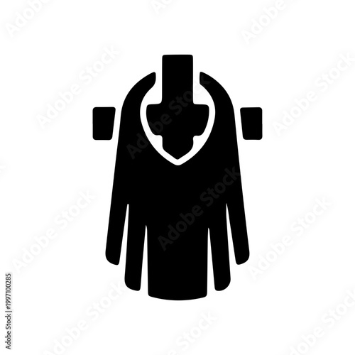 Black Christian Religious Icon with Cross and Robe