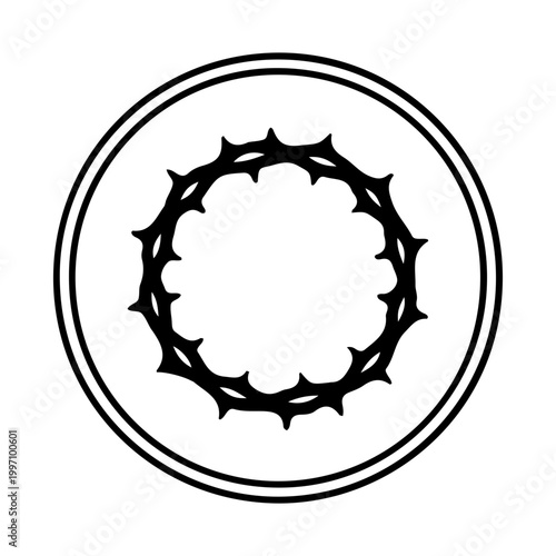 Crown of Thorns Icon Religious Symbol Illustration
