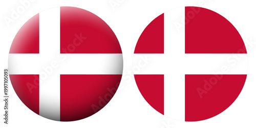 Vector illustration of Denmark flag set on transparent background