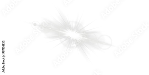 Tableau sur toile White sparkle light effect isolated on transparent background