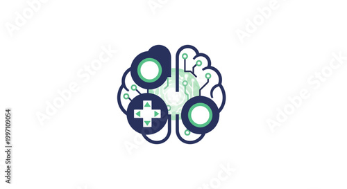 Brain with gaming controller concept.