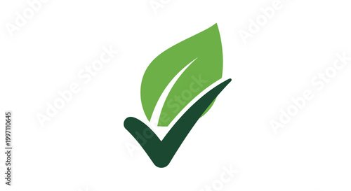 Eco friendly symbol with green leaf.