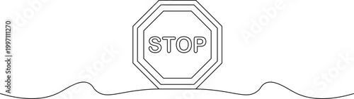 A simple line drawing of a stop sign on a wavy surface