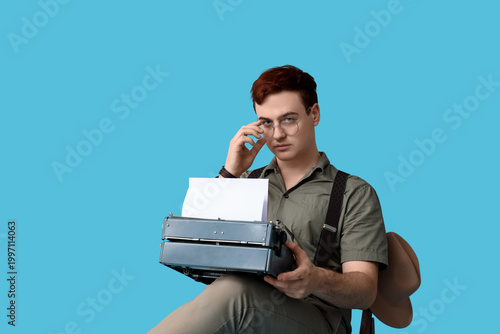 Young man with vintage type...