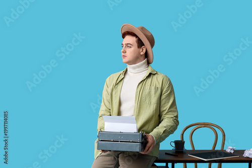 Young man with vintage type...