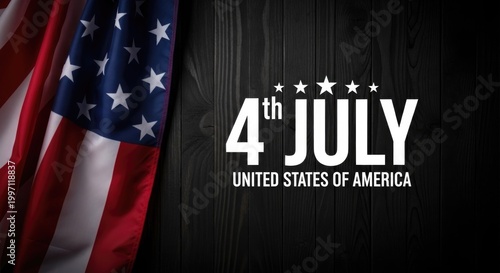 Usa independence day celebration patriotic 4th of july graphic with american flag
