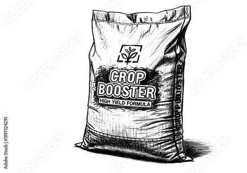 Bag of crop booster fertilizer with high yield formula for agricultural growth