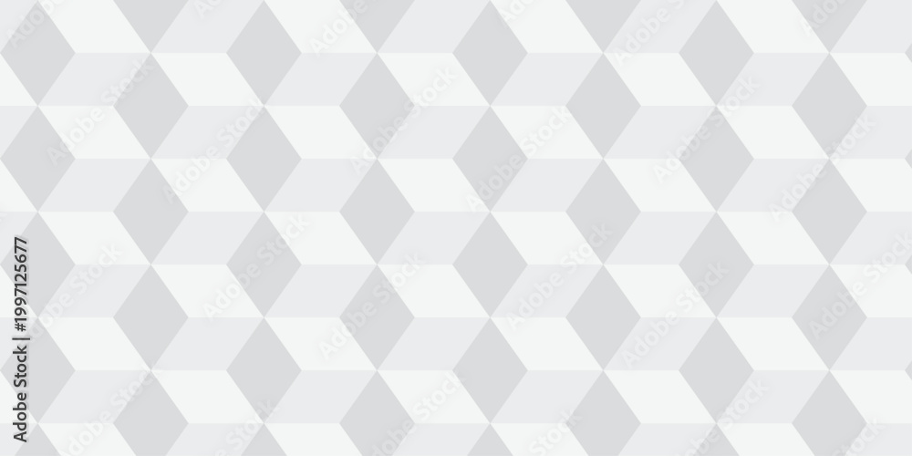 Fototapeta premium Seamless white geometric cube creative concept triangle overlapping overlap square technology texture. geometric digital cubes fabric and wallpaper grid block texture background.