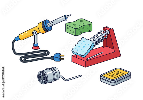 Soldering iron kit with accessories for electronics repair and crafting