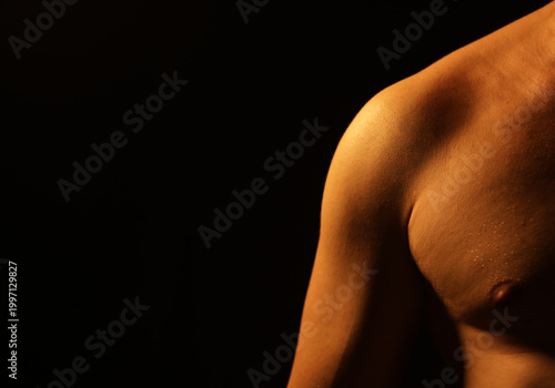 muscular male torso. Man body. Sensual. Back. Strong. Beauty. Naked. Fitness. Fit