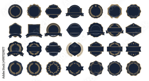 Blank Vintage Insignia Collection - Retro Labels & Badges Set