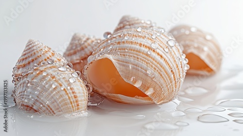 sea shells on white background