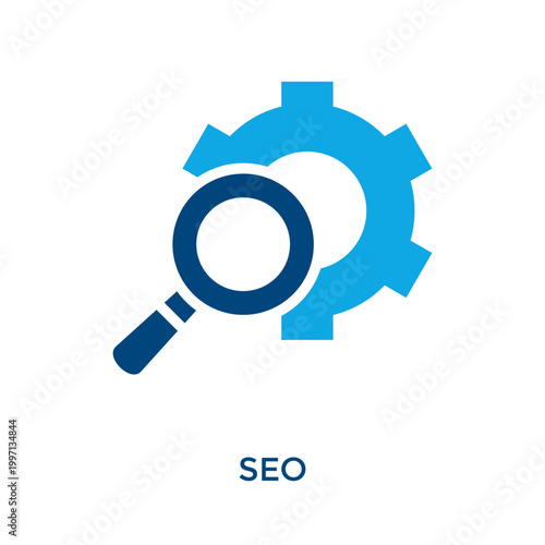 Seo Icon Dual Tone Style. Vector Illustration For Graphic Design