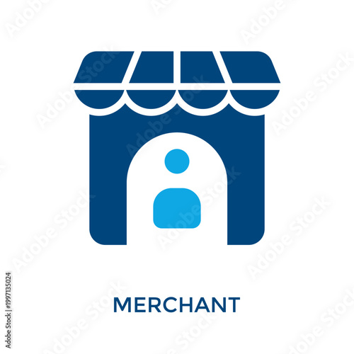 Merchant Icon Dual Tone Style. Vector Illustration For Graphic Design