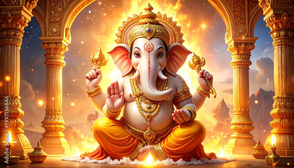 Obraz premium Ganesh ガネーシャ Generative AI