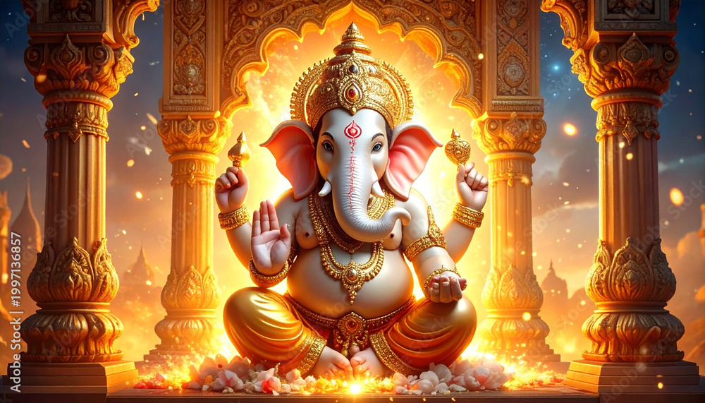 Fototapeta premium Ganesh ガネーシャ Generative AI